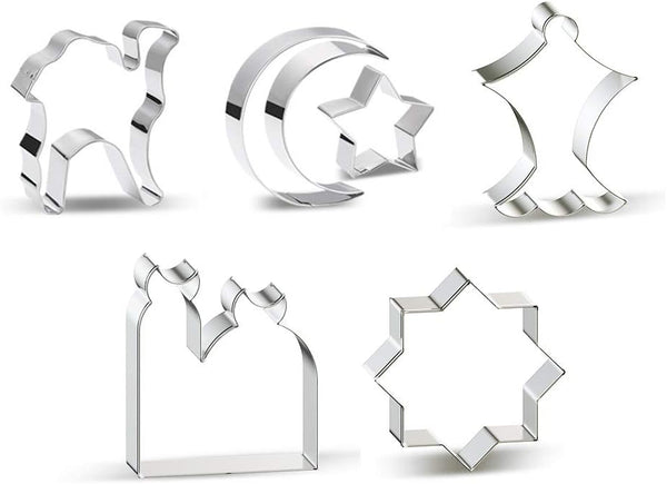 Islamic Ramadan Cookie Cutter Set, Eid Mubarak Party Decor, DIY Fondant Cake Baking Tools - Set of 6