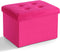 LINMAGCO Storage Ottoman Folding Foot Stool Velvet Foot Rest with Padded Modern