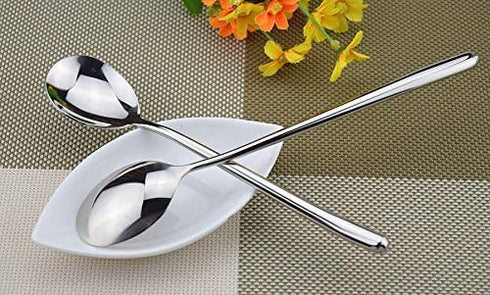 Stainless Steel Soup Spoons, Long Handled Spoons, Silver Pack of 5