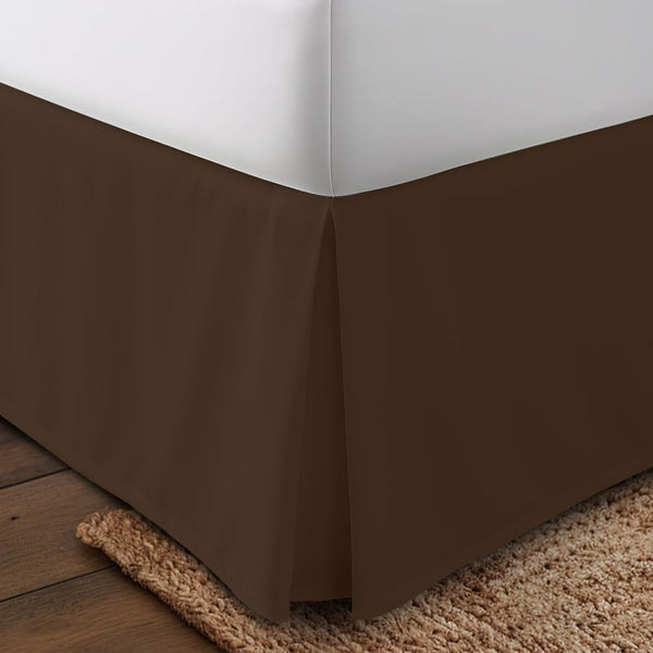 Utopia Bedding Queen Bed Skirt, Soft Quadruple Pleated Ruffle, 16 Inch Tailored Drop, Hotel Quality (Brown)