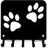 Paw Print Key Rack Hanger & Dog Leash Holder - Small 6 inch Wide, Made in USA