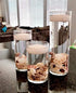 Floral Supply Online 9" Tall x 3.5" Wide Cylinder Glass Vase with Flower Guide Booklet for Weddings, Events, Home Decor