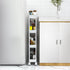 Sooyee 4 Tier Slim Storage Cart, Mobile Shelving Unit Organizer for Kitchen, Bathroom, Laundry, White Plastic & Steel