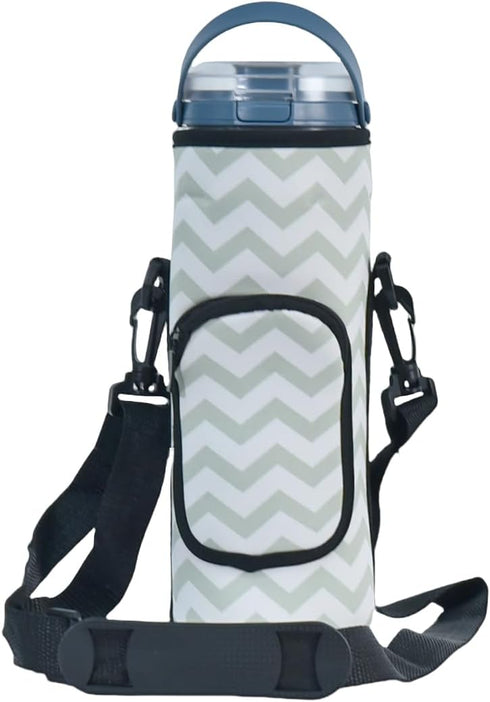Portable Blender Storage Bag with Shoulder Strap for Ninja 18oz Blast Blender BC151 Series (Grey White)