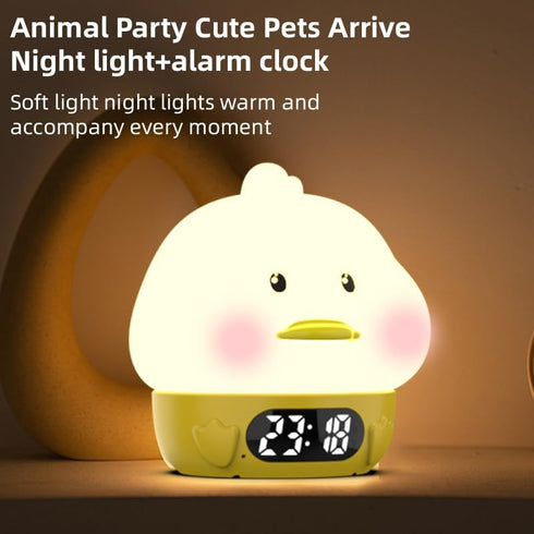 RUISHINE Alarm Clock Lights for Kids-Duck Night Lights,Temperature Display,RGB Color Changing, Wake up Timer