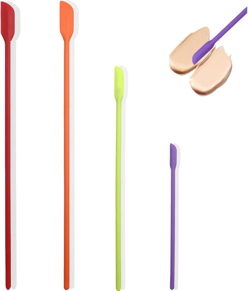 Beauty Spatula 4 PCS Mini Silicone Makeup Spatula for Cosmetics & Kitchen, 3 Sizes