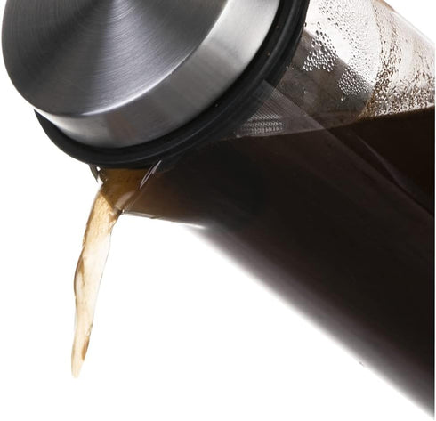 Deluxe Cold Brew Coffee Maker, 44oz/1300ml with Removable Stainless Steel Filter (Stainless Steel)