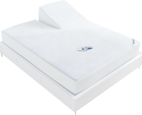 Split Head King Size Mattress Protector Waterproof,for Adjustable Bed, 34" Top Split