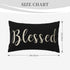 Nice Gift Inspirational Blessed Letters Waist Lumbar Black Cotton Linen Throw Pillow Case for Home Decor