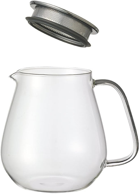 Kinto Stainless Unitea One Touch Teapot 720 Milliliter - Heat-resistant Glass with Stainless Steel Strainer (Japan