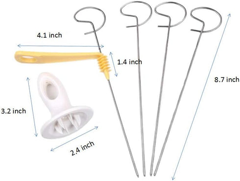 2 Set Tornado Spiral Potato Cutter, Manual Slicer, Fry Vegetable Spiralizer Chips Maker with 4 Stainless Steel Sticks
