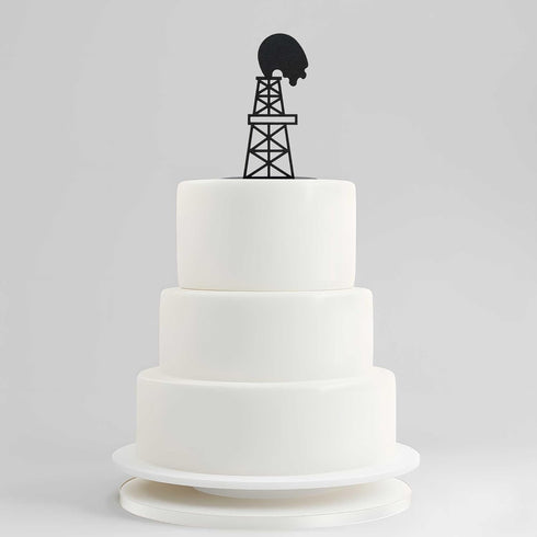 Innovative Fabricators, Inc. American Steel Oil Derrick Cake Topper, 7 Inch, Made in USA