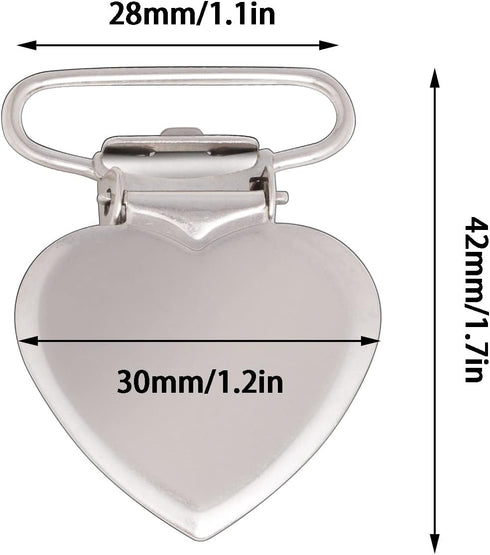 Marrywindix 20pcs Silver Suspender Clips Heart Shaped Metal Holder Clips Sheet Fasteners Clips Suspenders Holder for Mattress Pad Cover Sofa Cushion by Marrywindix