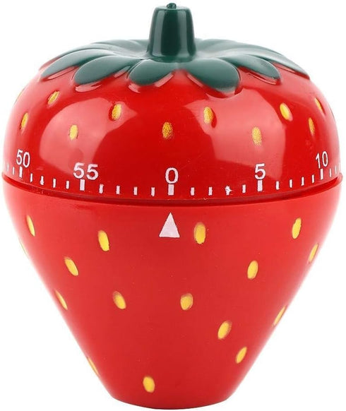 Maxmartt Strawberry Shaped Kitchen Timer, Wind Up 60 Minutes Manual Countdown Timer, Cute Loud Ring