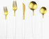 White Gold Flatware Set, 5 Piece Matte White Handle 18/10 Stainless Steel Tableware for 1, Camping Utensils
