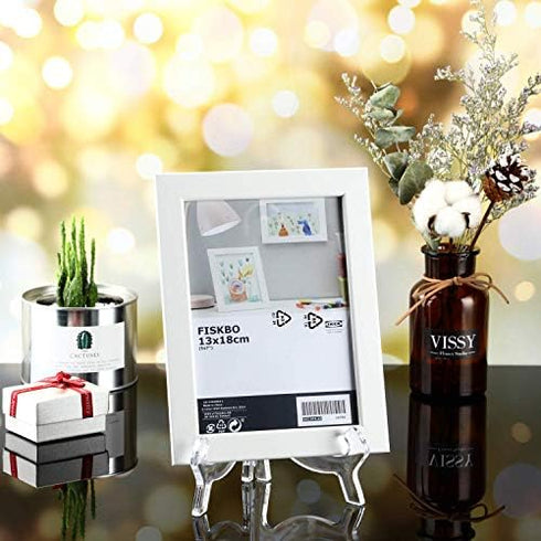 HESTYA 6 Pack 7 Inch Acrylic Easel Stand, Display Stand, Plate Holder for Display, Photo Holder Picture Frame