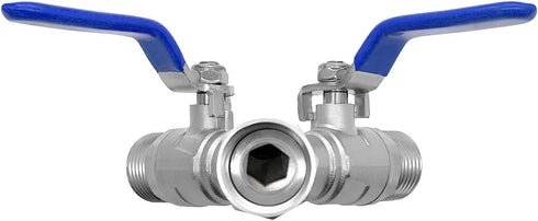 304 2 3/4 beduan Stainless Steel Hose Splitter Way Y Garden Hose Bib Splitter with Long Handle Water Hose Ball Shut Off