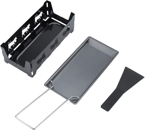 ViaGasaFamido Carbon Steel Grilling Tool Set - Non-Stick Cheese Pot with Foldable Handle