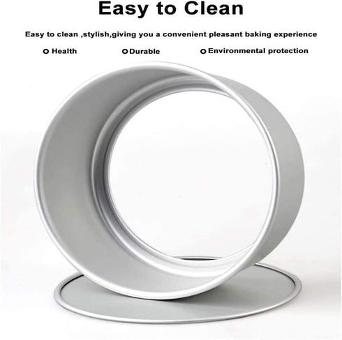 EXGOX 2 Pack 9-Inch Non-Stick Deep Aluminum Round Cake Pan with Removable Bottom for Wedding/Birthday/Christmas Baking