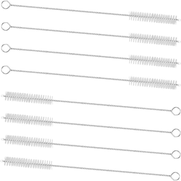 GFDesign Drinking Straw Cleaning Brushes Set, 8" x 3/8" (10mm), Set of 8, Nylon Bristles