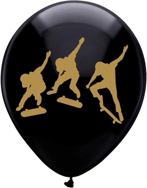 Skateboard Latex Balloons, 12 Inch (16pcs) for Skateboarding Sports Birthday Party Decorations