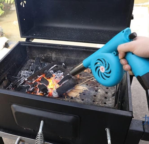 KZU Electric Fireplace Bellows, BBQ Fan Air Blower, Handheld Charcoal Starter Fan for Outdoor Cooking