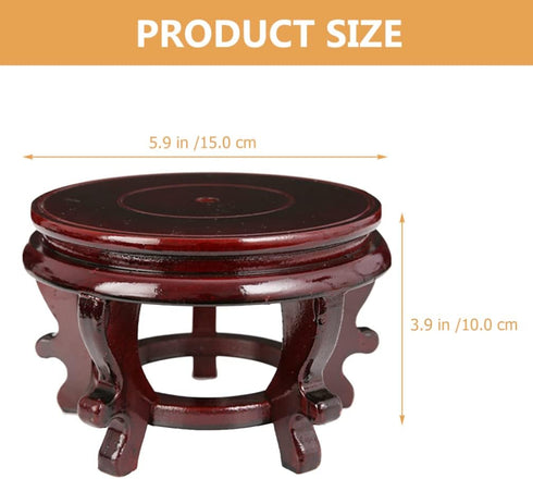 YARNOW Wooden Plant Stand, Rustic Flower Pot Base Holder Stool, Oriental Style Plant Saucer for Vase Display