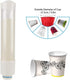 Paper Plastic Cup Dispenser for 60-80 Cups - One Touch Button Holder (White)