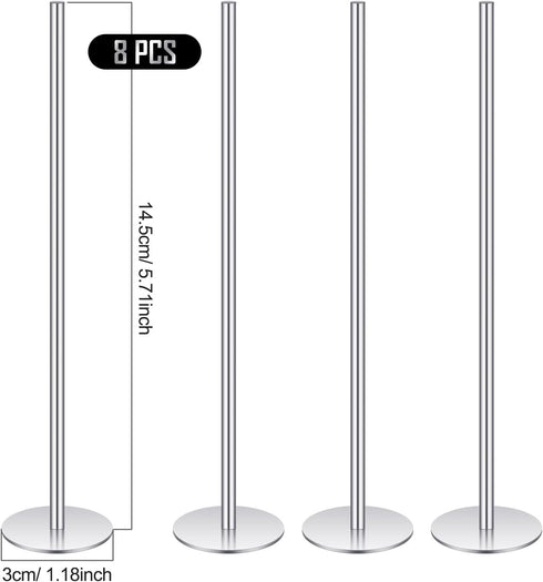 Cake Heating Rod 5.71 Inch Sliver Baking Nails for Baking Stainless Steel Heating Core for Cakes Baking Stick Supplies (8 Pcs)