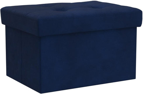 16X12X12IN LINMAGCO Small Velvet Ottoman with Storage Rectangle Foot Rest Under Desk Stool for Room Folding Ottoman