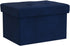 16X12X12IN LINMAGCO Small Velvet Ottoman with Storage Rectangle Foot Rest Under Desk Stool for Room Folding Ottoman