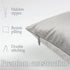 lalaLOOM Velvet Throw Pillow Covers, Set of 2 - 18x18 Decorative Square Pillows, Soft Accent Cases, Light Gray