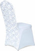 5 Rosette Efavormart PCS White Satin Spandex Stretch Folding Chair Cover for Party Dining Chairs Wedding W/Foot Pockets