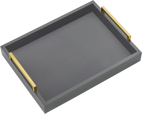 40cm x30cm Serving Trays with Handles, Grey Decorative Serving Tray, Ottoman Trays,