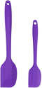 uxcell 2 Pcs Silicone Spatula Set, Heat Resistant Kitchen Rubber Turner for Cooking, Baking, Mixing, Purple