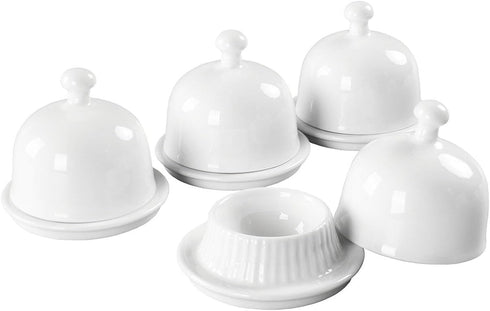 jinsongdafa Butter Dish with Lid, Suitable for Countertop, Set of 4, Ceramic Butter