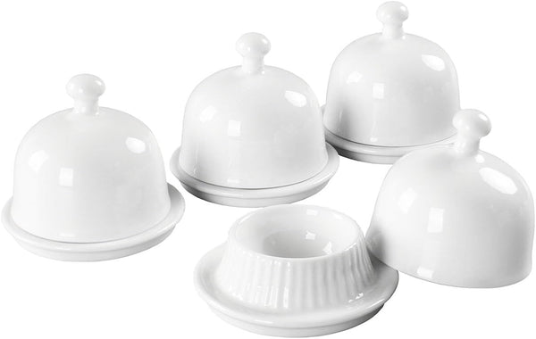jinsongdafa Butter Dish with Lid, Suitable for Countertop, Set of 4, Ceramic Butter
