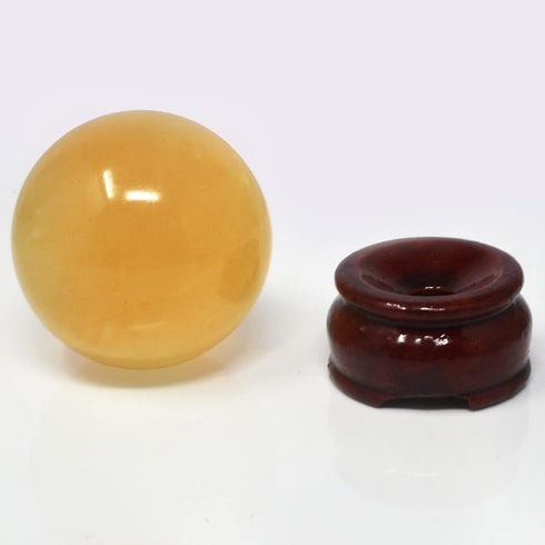 Feng Shui Natural Citrine Crystal Sphere Ball, 2" + Stand and Free Red String Bracelet Y1386