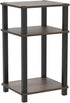 Set 2, 3-Tier Furinno JUST Side Table of Open Shelf End Table, Toolless Assembly Night Stand, Bedside Table with Square