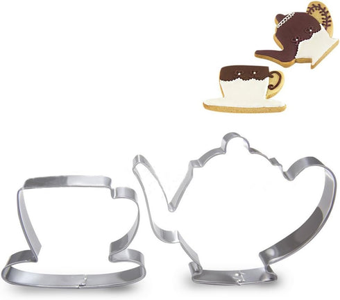 Stainless Steel Tea Pot and Tea Cup Biscuit Cookie Cutter