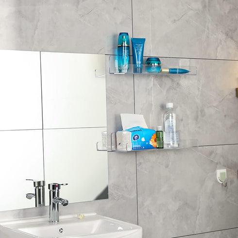 6 Bedroom,Room,15 Inch Pcak Clear Acrylic Shelves for Bathroom Wall Shelf & Organizer,Invisible Floating Shelves & Wall