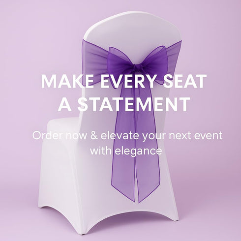Set 10 (7 Inch 108 Inch (17CM 275CM), of Chair Bows Sashes Tie Back Decorative Item Cover ups for Wedding Reception