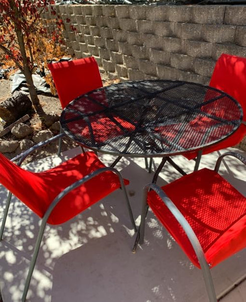 4 Pieces Spandex Stretch Washable Dining Room Chair Covers, Seat Slipcovers for All Seasons (Red, 4)