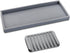 Bloss Silicone Tray Set - 15.7" Bathroom Soap Dispenser Tray and Holder, Countertop Organizer for Jewelry, Candle,