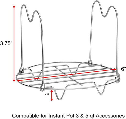 Steamer Rack Trivet with Handles for Instant Pot Accessories 3 Qt 5 Quart, Pressure Cooker Wire Steam Rack