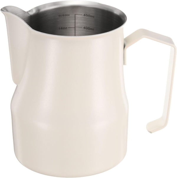 uxcell 17oz / 500ml Milk Frothing Pitcher, Beige Stainless Steel Cup for Latte Art and Coffee
