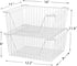 Slideep 14'' Large Stackable Storage Baskets - Sturdy Metal Wire Pantry Organizer, 2 Pack, White