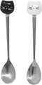 Honbay 2PCS Cute Cat Spoon - Stainless Steel Tea Spoon for Cat Mug, Black and White