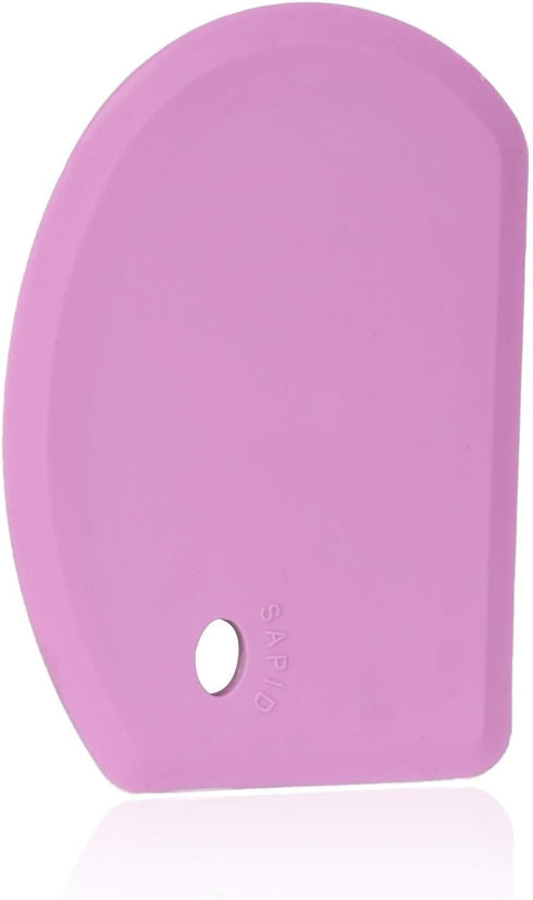 Sapid Silicone Bowl Scraper, Flexible Curved Edge (5.98"×4.3"), Food Grade Dough Scraper for Baking