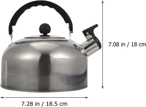 ABOOFAN Whistling Tea Kettle,Stainless Steel 2L Teapot Water Kettle Stovetop Hot Kettle Sound Teapot Hot Water Fast to Boil for Stove Top Silver by ABOOFAN